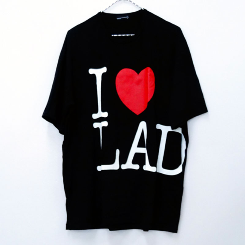  LAD MUSICIAN ラッドミュージシャン/I LOVE LAD TEE/半袖 Tシャツ/ビッグシルエット/サイズ：46/色：黒/ドメス【山城店】
