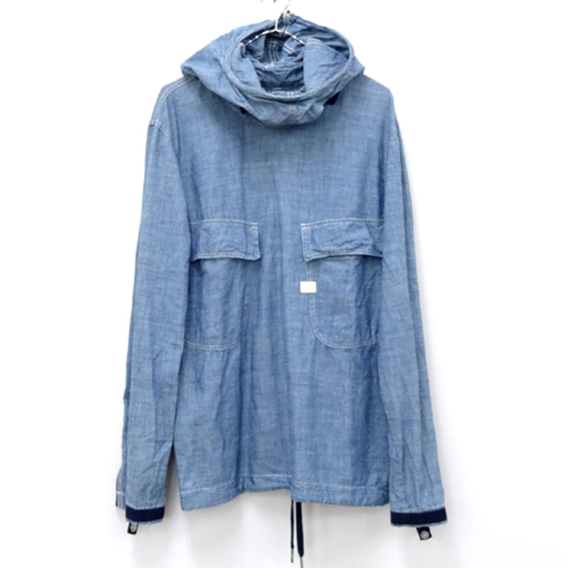 G-STAR ジースター CHAMBRAY PW HOODED JACKET シャンブレー フーデッド ジャケット サイズ：S/カラー：ブルー系/インポート【山城店】