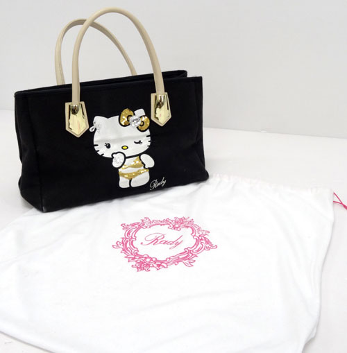 Rady × Hello Kitty レディ×ハローキティ Hello Kitty ハンドバッグ カラー：BLACK/刺繍/キャンバス地/バッグ 鞄【山城店】