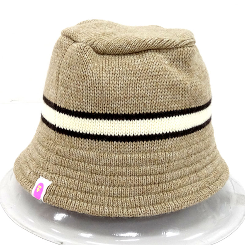 A BATHING APE アベイシングエイプ ニット 帽子 サイズ：F/カラー：ブラウン系/HAT/CAP【山城店】
