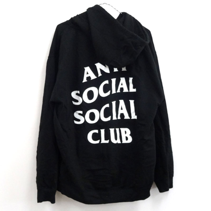 ANTI SOCIAL SOCIAL CLUB Mind Games zip up Hoodie ジップアップパーカー/L/ブラック/ストリート【山城店】