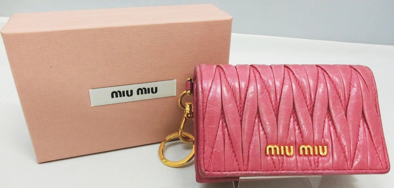 MIUMIU/ミュウミュウ 5MC407 マテラッセ カードケース/名刺入れ　ピンク【出雲店】