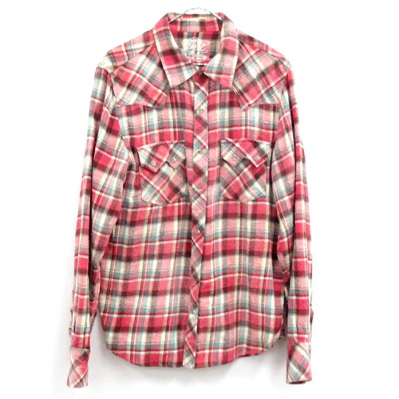 TMT ティーエムティー Vintage Check Shirt ヴィンテージ チェック シャツ サイズ：L/カラー：赤 系/ネルシャツ/ドメス【山城店】