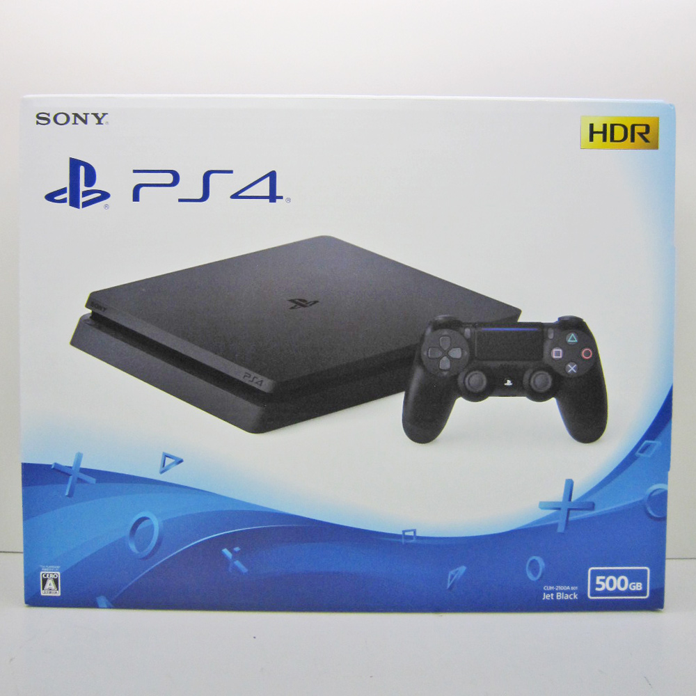 PlayStation 4 ジェット・ブラック 500GB (CUH-2100AB01) 未使用品 購入店印有【橿原店】