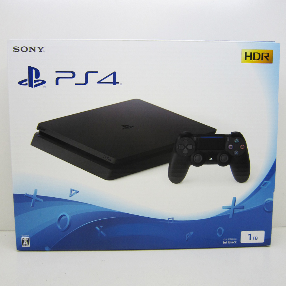 SONY PlayStation 4 ジェット・ブラック 1TB CUH-2100BB01 未使用品 購入店印有【橿原店】