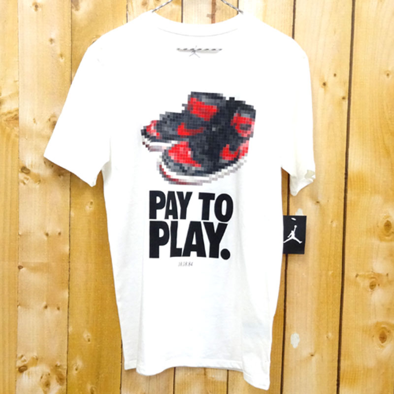 NIKE ナイキ Air Jordan Retro 1 pay to play T-shirt/サイズ：M/ホワイト・アイボリー 系/アウトドア 【山城店】