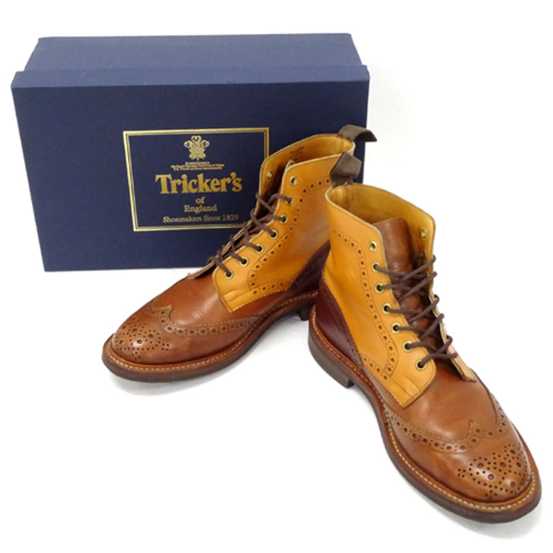 Tricker's トリッカーズ WING TIP BOOTS CRAZY CALF サイズ：9 1/2 /カラー：ブラウン 系/M2508/靴 シューズ/他靴【山城店】