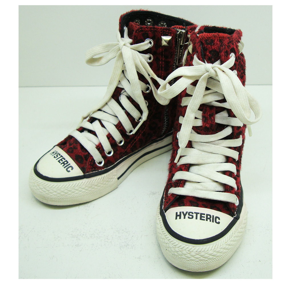 HYSTERIC MINI（ヒステリック ミニ） ハイカットスニーカー スタッズ付スニーカー  レオパード 16cm キッズ靴