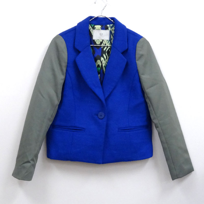 SLY スライ ウール バイカラー ジャケット サイズ：1/カラー：ブルー 系/アウター【山城店】