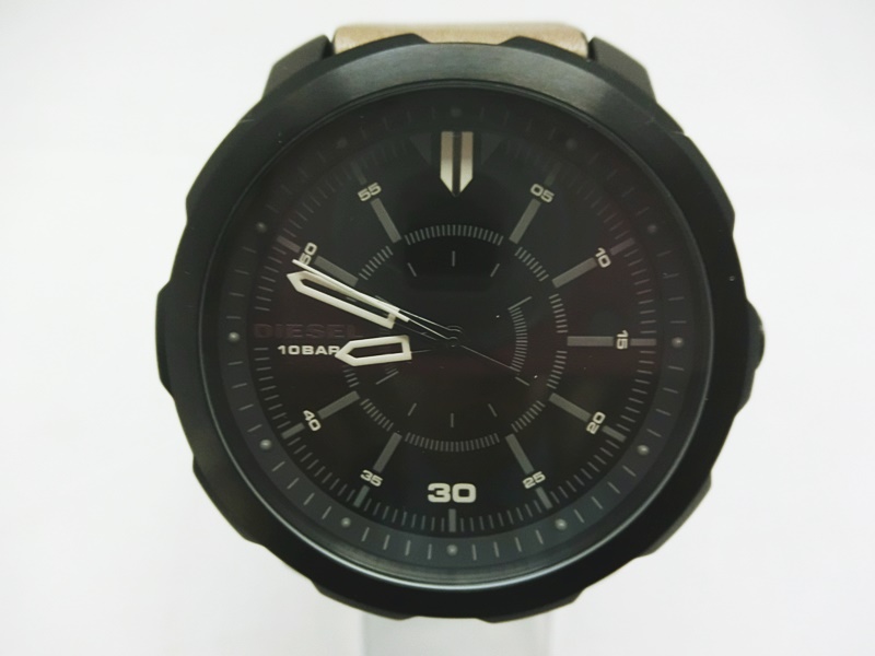DIESEL/ディーゼル 腕時計 DZ-1788 黒文字盤 レザーバンド ブラック/ブラウン【出雲店】