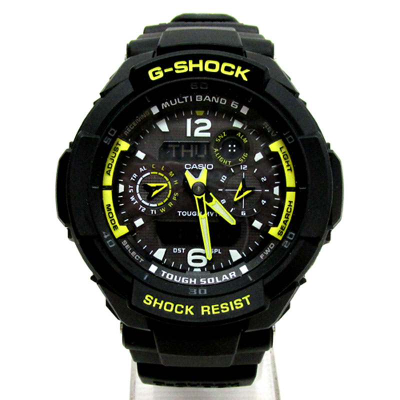 G-SHOCK(ジーショック) スカイコックピット GW-3500B 時計/電波ソーラー/カラー：ブラック×イエロー《腕時計/ウォッチ》【山城店】