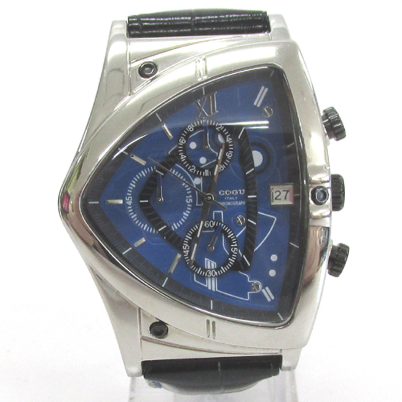 COGU コグ 腕時計/品番：E150316/カラー：ブルー/レザー/クオーツ/クロノグラフ《腕時計/ウォッチ》【山城店】