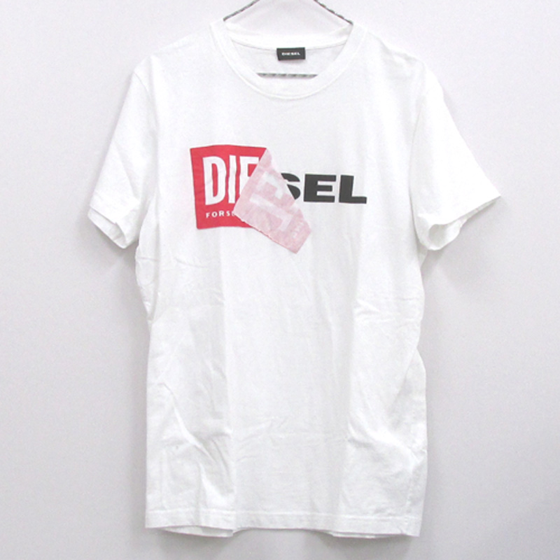 DIESEL ディーゼル T-DIEGO-QAT-SHIRT/サイズ：L/カラー：ホワイト/ボックスロゴ/Box Loga/Tシャツ/インポート【山城店】