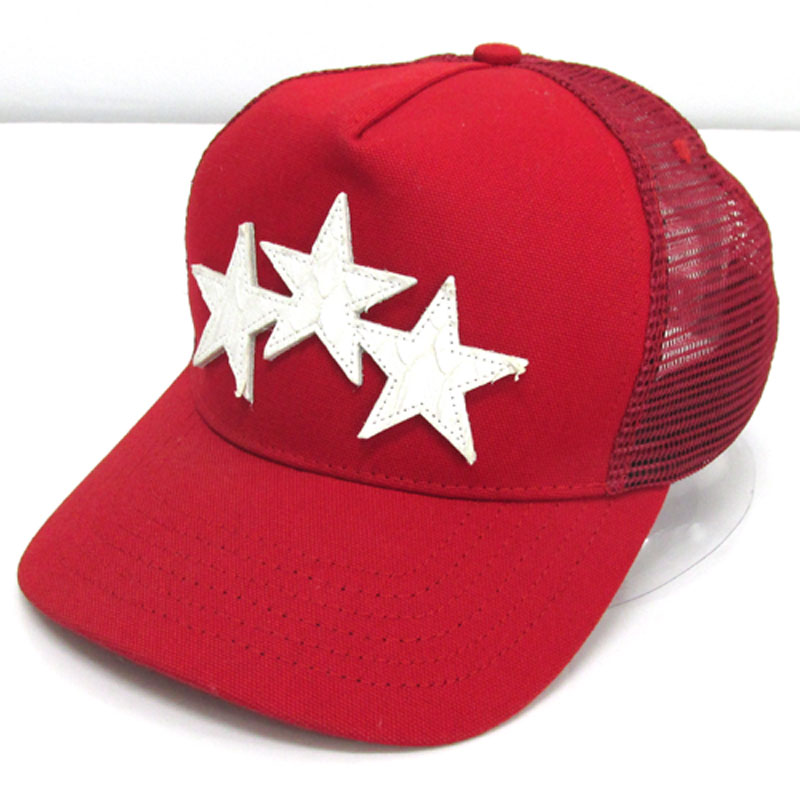 AMIRI アミリ STAR TRACKER HAT スター トラッカー ハット キャップ サイズ：Free/カラー：レッド/帽子 【山城店】