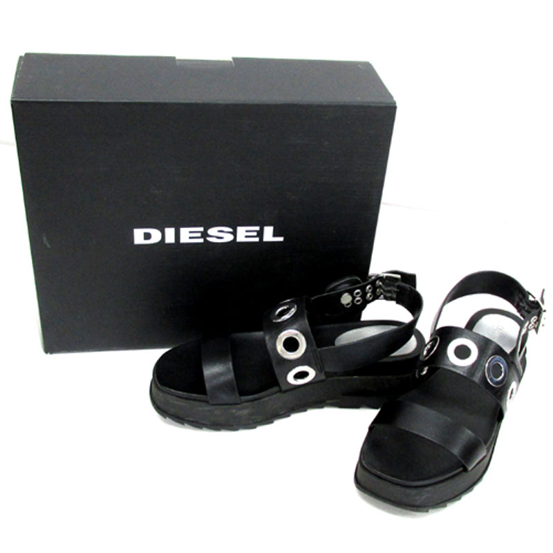 DIESEL ディーゼル TELETTA サンダル サイズ：24.5cm/カラー：BLACK/靴 シューズ【山城店】
