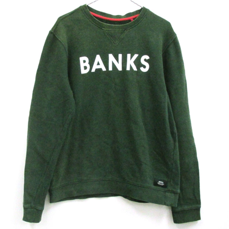 BANKS バンクス スウェット トレーナー サイズ：S/カラー：グリーン 系/クラシックロゴ/Sweat/インポート【山城店】