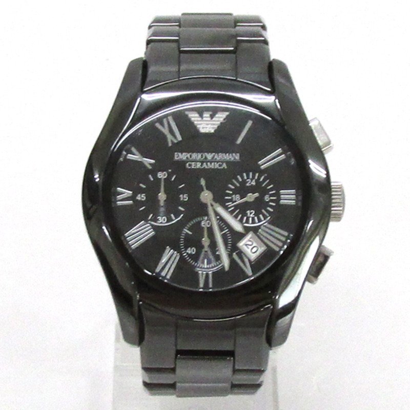 EMPORIO ARMANI エンポリオアルマーニ 腕時計/品番：AR-1400/カラー：ブラック/クロノグラフ/セラミカ《腕時計/ウォッチ》【山城店】