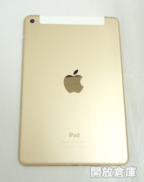 画面美品です au版 Apple iPad mini4 Wi-Fi+Cellular 16GB ゴールド MK712J/A 【山城店】