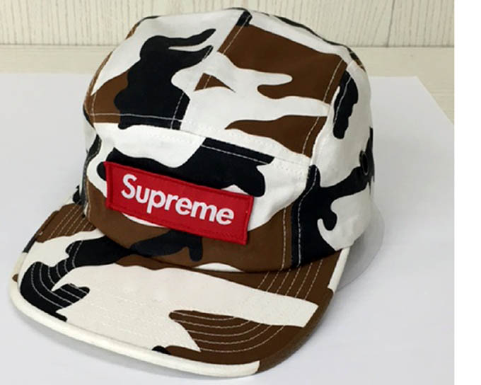 【中古】Suprem/シュプリーム/Box Logo/ボックスロゴワッペン/16AW/Camo Camp Cap/キャンプキャップ/帽子/BROWN CAMO/ブラウンカモ/ファッション小物/ストリート/サイズFREE 【山城店】