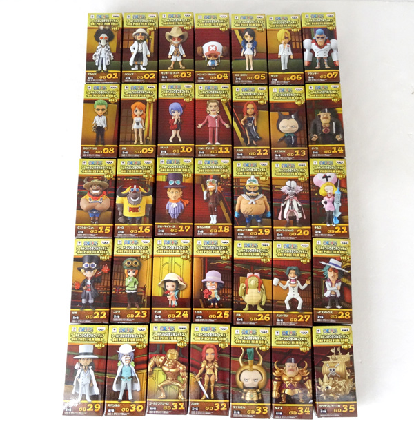 【中古】バンプレスト ワンピース ワールドコレクタブルフィギュア -ONE PIECE FILM GOLD- vol.1-vol.5 全35種セット / ONE PIECE（ワンピース）【山城店】