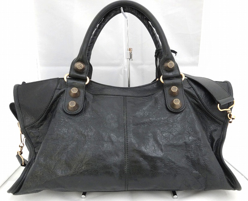 【中古】BALENCIAGA バレンシアガ 173082 ザジャイアント パートタイム 2WAY ショルダーバッグ黒 ブラック 1000 【福山店】