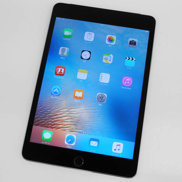 【中古】au版 Apple ipad mini4 Wi-Fi + Cellular 16GB MK6Y2J/A スペースグレイ Space Gray 【桜井店】