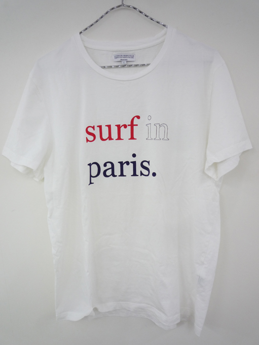 【中古】CUISS DE GRENOUILLE キュイス ドゥ グルヌイユ/Surf in Paris S/S Tee/半袖Tシャツ/サイズ：L/カラー：白/サーフ/セレクト/半袖/Tee/プリント【山城店】