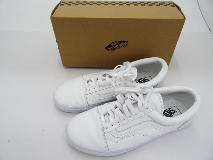 【中古】VANS バンズ/OLD SKOOL LEATHER オールドスクールレザー/品番：540075-0001 サイズ：28.5cm カラー：WHITE/クラシックライン/スケーター/スニーカー/ストリート/V36L/靴/シューズ【山城店】