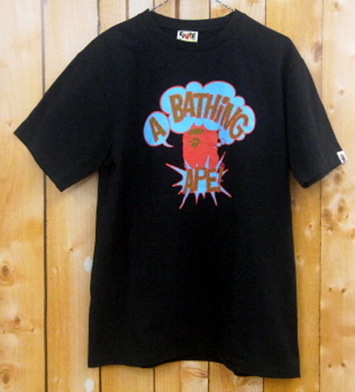 【中古】A BATHING APE/ア ベイシング エイプ/半袖 Tシャツ/国内正規品/サイズ：L/カラー：BLACK/Tee/プリント/ストリート【山城店】