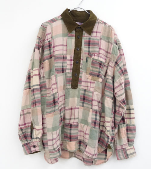 【中古】Nigel Cabouru /パッチワーク プルオーバーシャツ ナイジェルケーボン NC-075102/国内正規品/サイズ:3/カラー:パッチワーク/ベージュ/アメセレ/コーデュロイ/長袖【山城店】