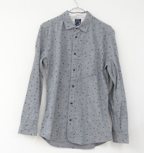 【中古】DIESEL ディーゼル/花柄シャツ/国内正規品/サイズ:S/カラー:灰/グレー系/長袖/インポート/L/S【山城店】