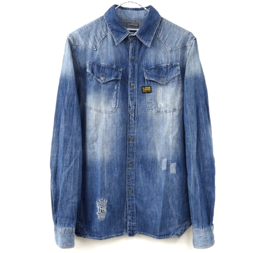 【中古】G-STAR-RAW ジースターロウ CO COWBOY RING SHIRT L/S デニムシャツ/国内正規品/サイズ：S/カラー：インディゴ/ブルー系/インポート/長袖/コットン【山城店】