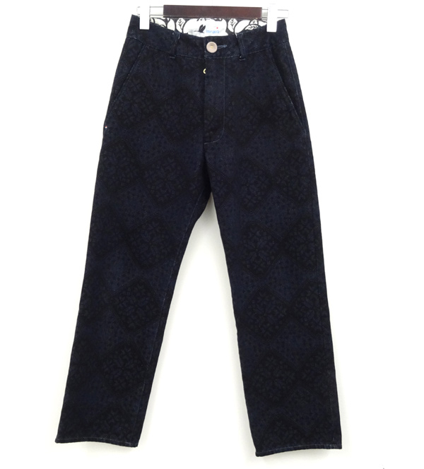 【中古】miraco Progress Denim / ミラコ  総柄 パンツ サイズ：S/カラー：濃紺×黒/デニム/ボトム【山城店】