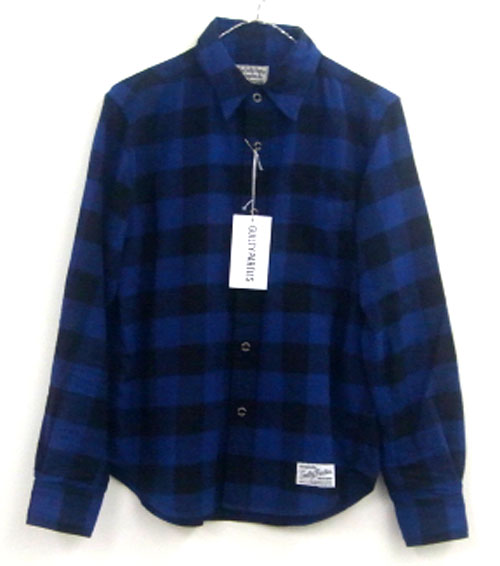 【中古】WACKO MARIA/BLOCK CHECK SHIRT（TYPE6）ワコマリア/ブロック チェック シャツ/WMS-BL06/16AW/国内正規品/サイズ：S/カラー：BLUE・ブルー系/ルード/長袖/トップス【山城店】