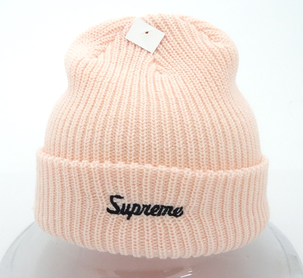 【中古】Supreme LOOSE GAUGE Beanie / シュプリーム ルーズ ゲージ ビーニー 16AW/国内正規品/サイズ：FREE/カラー：Peach・桃色/未使用品/ストリート/刺繍/帽子/ニット帽【山城店】