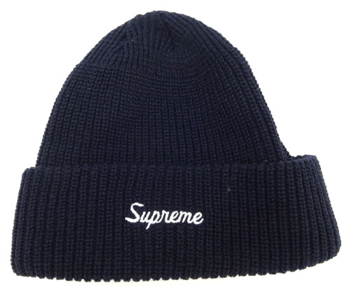 【中古】Supreme LOOSE GAUGE Beanie/ルーズ ゲージ ビーニー/16AW/国内正規品/サイズ：Free/カラー：NAVY/紺/ストリート/刺繍/帽子/ニット【山城店】