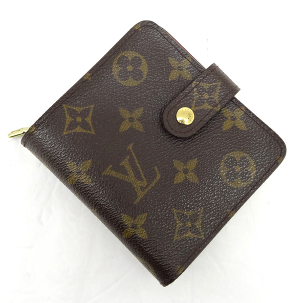 【中古】LOUIS VUITTON(ルイヴィトン) モノグラム コンパクト ジップ M61667 二つ折り財布【山城店】