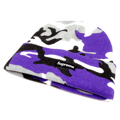 【中古】Supreme シュプリーム 16AW Camo Beanie カモ ビーニー/16AW/国内正規品/サイズ：F/カラー：迷彩/パープル/未使用品/ニット帽/帽子/ストリート【山城店】