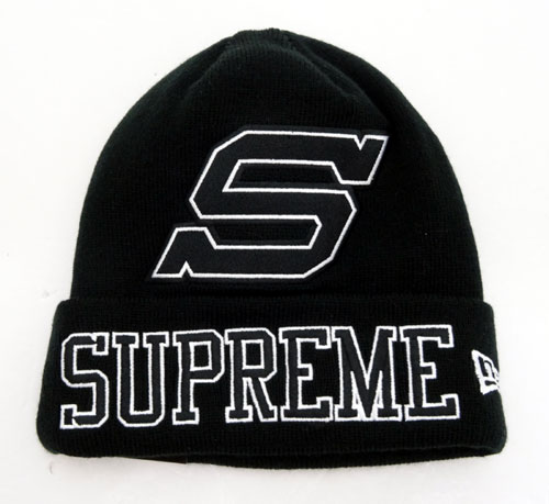 【中古】Supreme × NEW ERA/Big S Beanie シュプリーム × ニューエラ/ビッグ S ビーニー/16AW/国内正規品/サイズ：FREE/カラー：黒/未使用品/ニットキャップ/帽子/コラボ/ストリート【山城店】