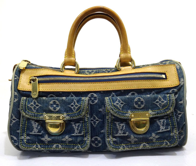 【中古】LOUIS VUITTON ルイ・ヴィトン M95019 ネオ・スピーディ ハンドバッグ モノグラム デニム ブルー ネオスピーディ M95019 バッグ カバン 鞄【福山店】