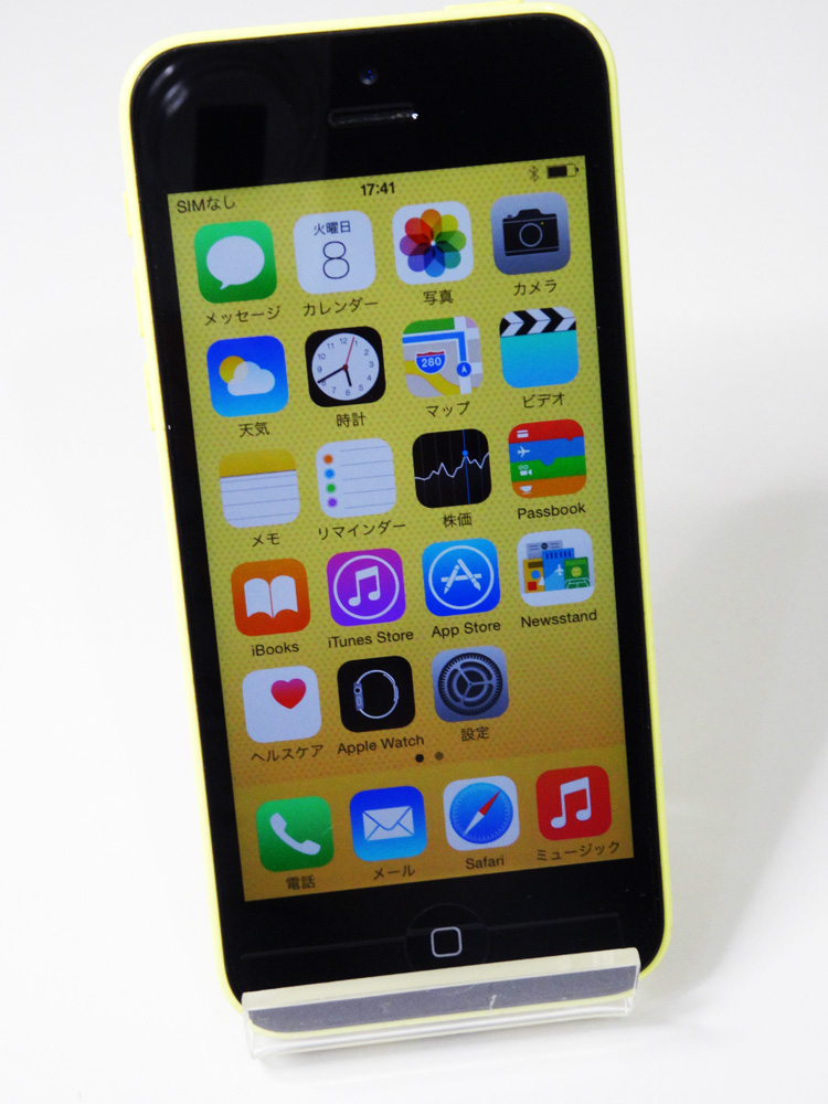 【中古】★残債なしで画面美品の良品です！★au Apple iPhone5C 32GB NF150J/A Yellow [163]【福山店】