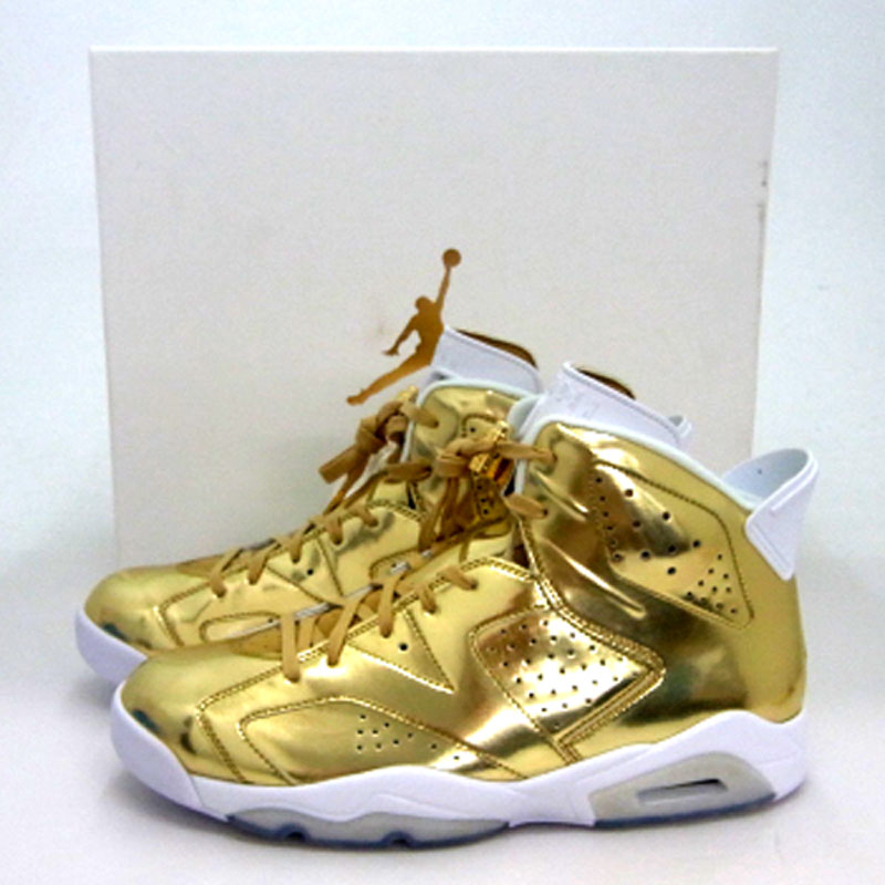 【中古】 NIKE AIR JORDAN 6 RETRO PINNACLE/ナイキ エア ジョーダン シックス レトロ ピナクル/854271-730/28.5ｃｍ/カラー：METALLIC GOLD/WHITE/金・白/2016年製/メタリックゴールド/復刻/バッシュ/スニーカー/靴/シューズ【山城店】