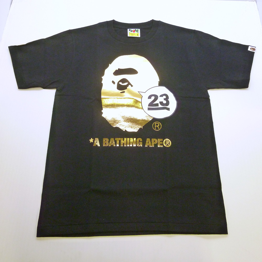 【中古】A BATHING APE (ア ベイシング エイプ) 16SS NW23 APE HEAD TEE /黒金/Sサイズ 【香芝店】