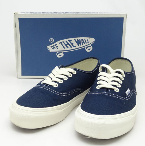 【中古】VANS OG Authentic LX バンズ オージー オーセンティック エルエックス 27cm/国内正規品/カラー:NAVY/WHITE/ネイビー/ホワイト/色:紺/白/15AW/オリジナル仕様/スケート/ローカット/靴 シューズ【山城店】