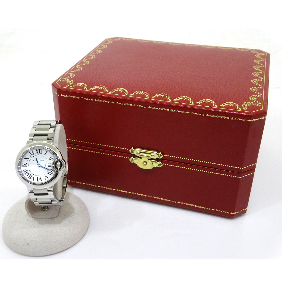 【中古】カルティエ 時計 レディース CARTIER W69010Z4 バロンブルー SS 腕時計 ウォッチ シルバー×ホワイト 腕時計 ウォッチ 【福山店】