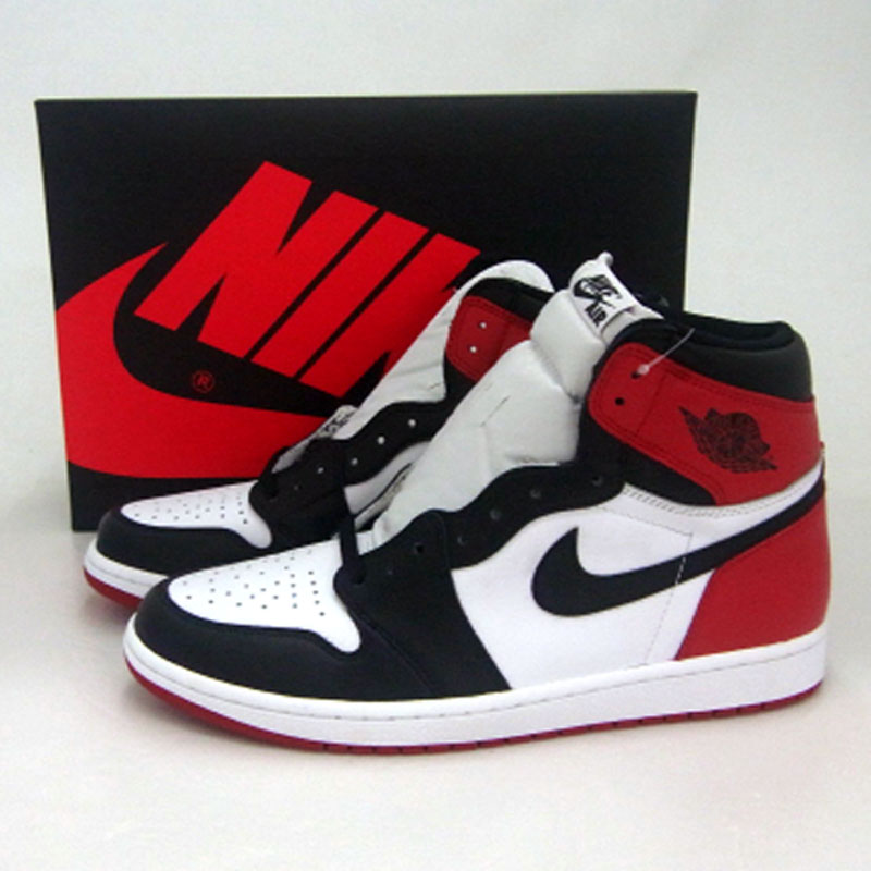 【中古】NIKE AIR JPRDAN 1 RETRO HIGH OG BLACK TOE/ナイキ エア ジョーダン ワン レトロ ハイ オージ ブラック トゥ/555088-125/29ｃｍ/国内正規品/色：白・黒・赤/2016年製/つま先/復刻/スニーカー/バッシュ/靴/シューズ【山城店】