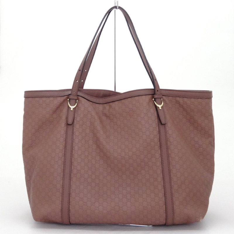 【中古】GUCCI(グッチ) グッチシマ「マイクログッチ トート」 カラー：ピンク 系/Ref.No：309613/シマレザー/ショルダー/かばん/バッグ/鞄【山城店】