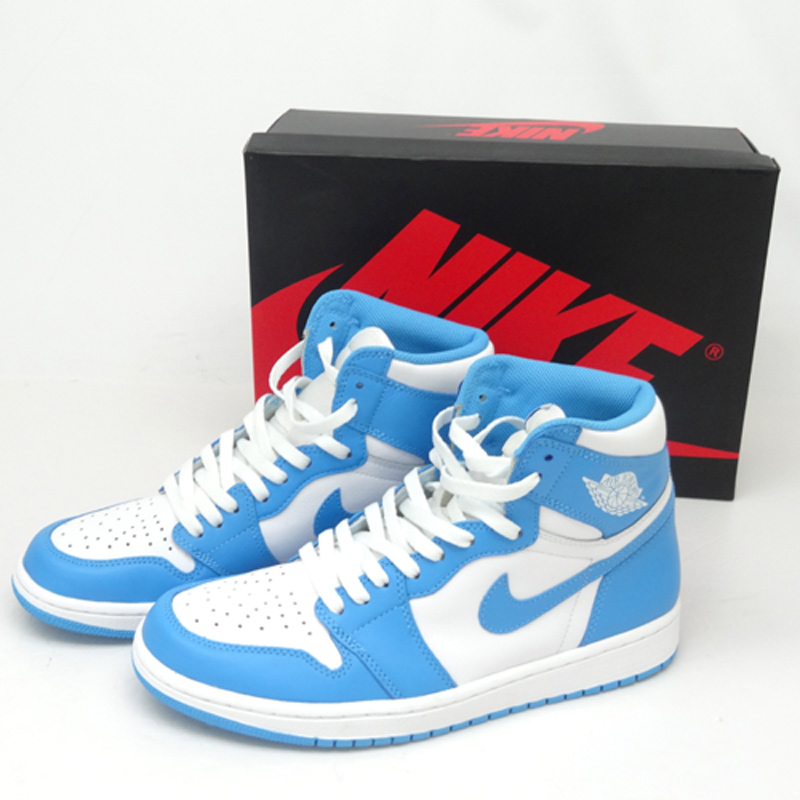 【中古】NIKE AIR JORDAN 1 RETRO/ナイキ エアジョーダン レトロ 555088-117/27.5cm/国内正規品/カラー：ホワイト×ブルー/水色/キックス/バッシュ/マイケルジョーダン/ノースカロライナ/ツートンカラー/靴・シューズ【大久保店】