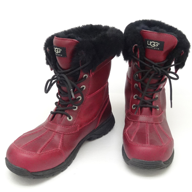 【中古】UGG Vibram ビブラムソール Butte Crimson Snow Boots/アグ ビュート クリムゾン スノーブーツ 1002776/28cm/カラー：ワインレッド×ブラック/赤/秋冬/ボア/ブーツ/ホログラム/靴・シューズ【山城店】