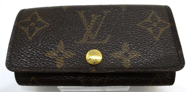 【中古】LOUIS VUITTON ルイヴィトン 4連キーケース モノグラム ミュルティクレ4 M62631  ヴィトン キーケース モノグラムキャンバス ブラウン 茶 ゴールド金具 【福山店】